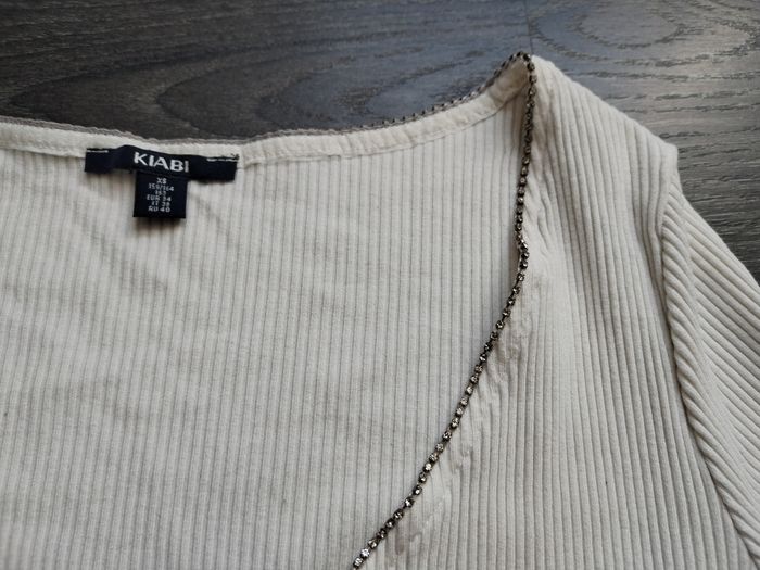 Gilet boléro blanc crème strass XS 34 Kiabi - photo numéro 2