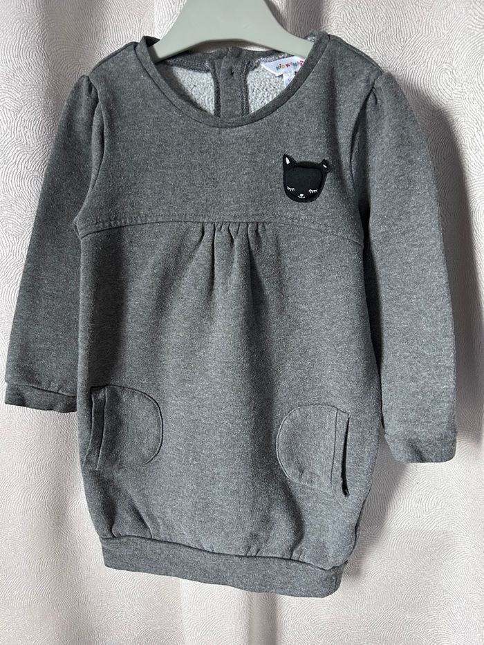 Robe chat gris chaude et confortable 4 ans kidkanaï