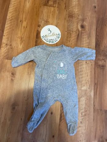 Pyjama velour Gris taille 3 mois
