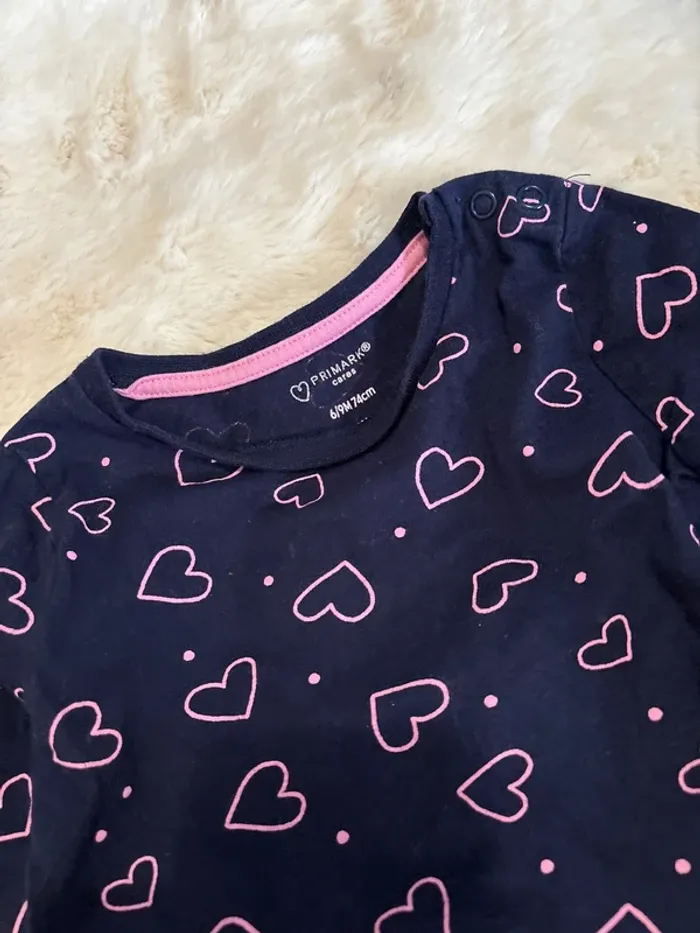 Haut cœur bébé fille primark 6/9 mois - photo numéro 3