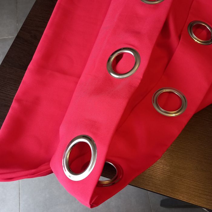 Lot de 2 paires de rideaux voiles rouge - photo numéro 7