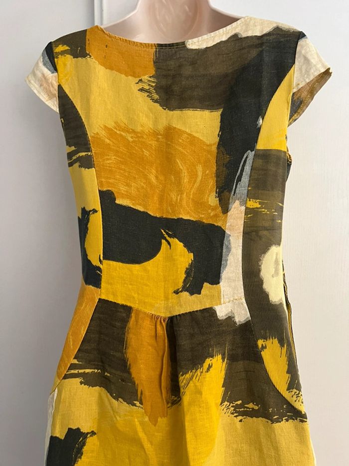Robe été 100 % lin taille S jaune kaki - photo numéro 9