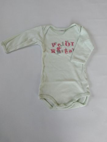 body bodie vert clair manches longues bateau fille 3 mois