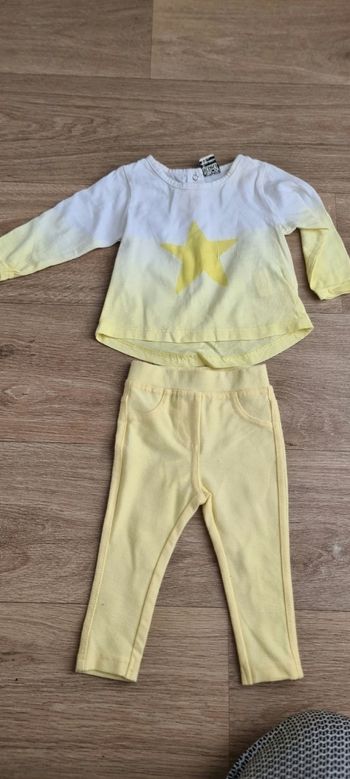 Très jolie petite ensemble tape à l'oeil neuf leggings et t-shirt 3 mois