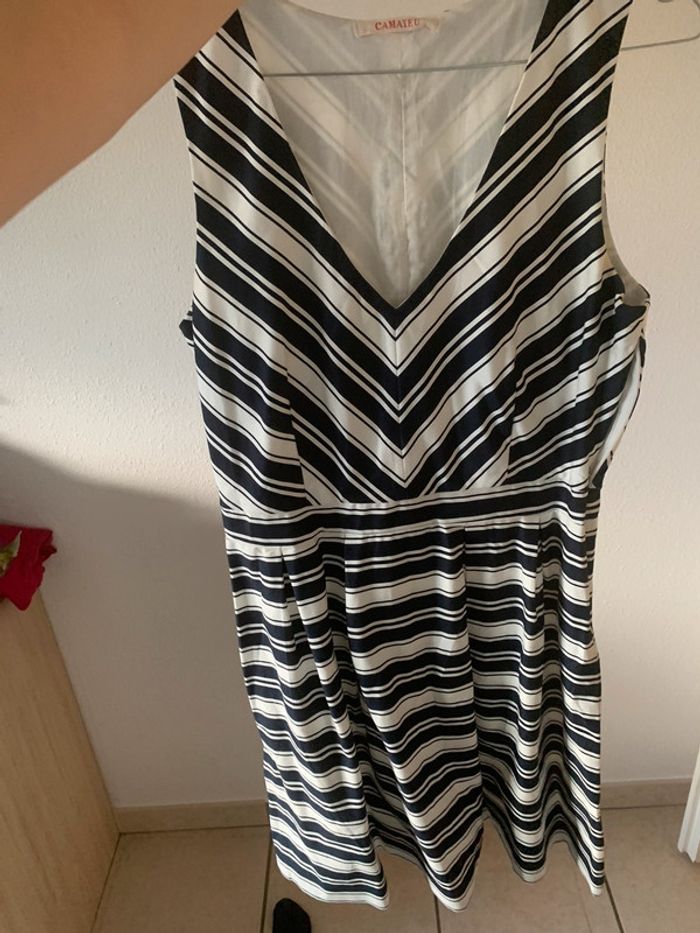 Robe camaïeu bleu et blanche