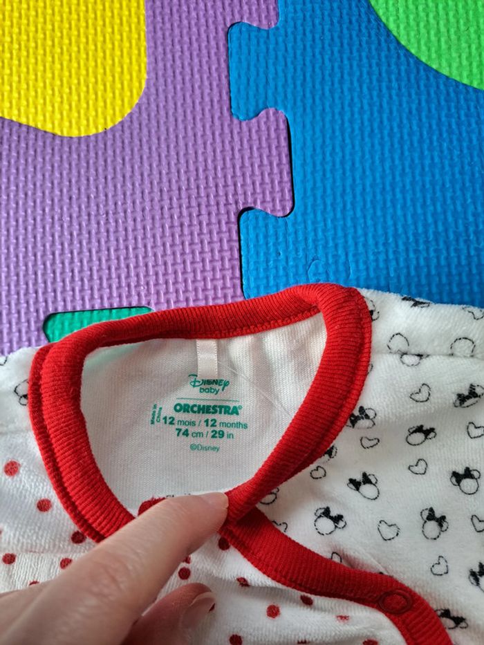 Pyjama velours Orchestra Minnie 12m - photo numéro 4