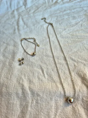 Parure bijoux argenté