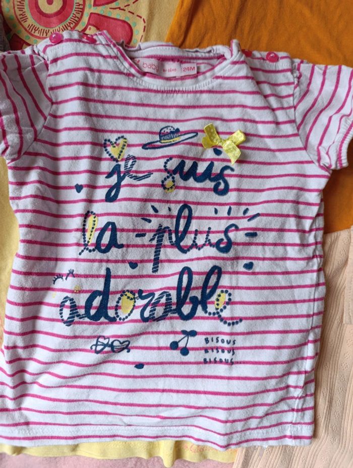 Lot 7 t-shirt 2 ans fille - photo numéro 2
