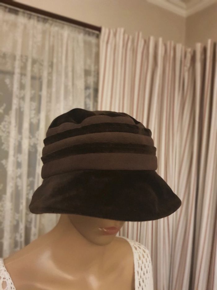 Chapeau marron laine/coton taille M - photo numéro 3