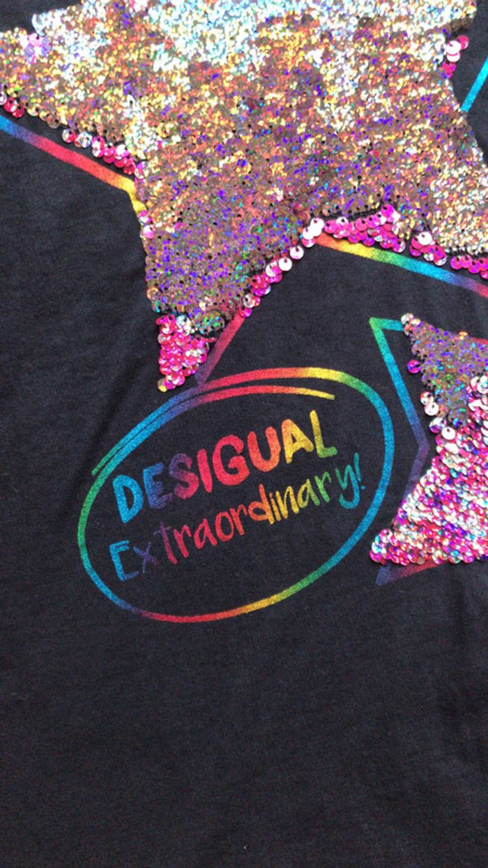 Desigual 13/14 ans t shirt bleu marine - photo numéro 3