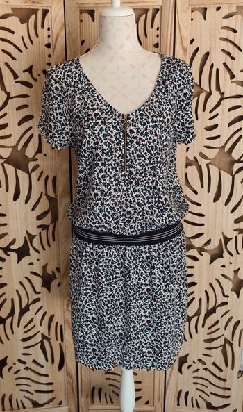 Robe fluide imprimée col V bande élastique Promod