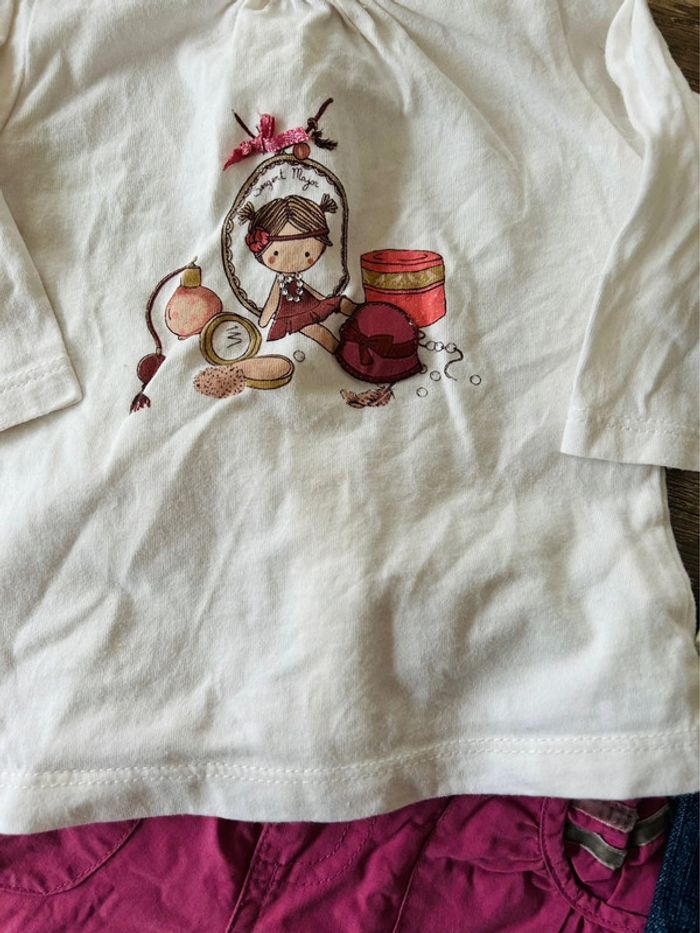 Lot de 2 tenues fille 3 mois + chaussons - photo numéro 2