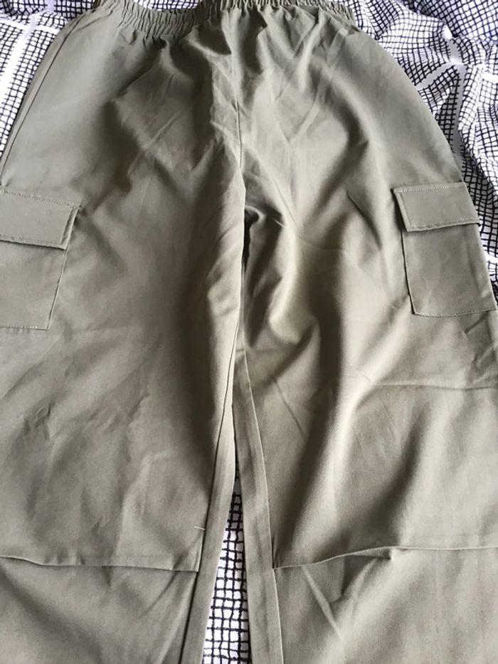 Pantalon "cargo" kaki taille élastique noté taille 16 UK = XXl, verifiez les mesures - photo numéro 8
