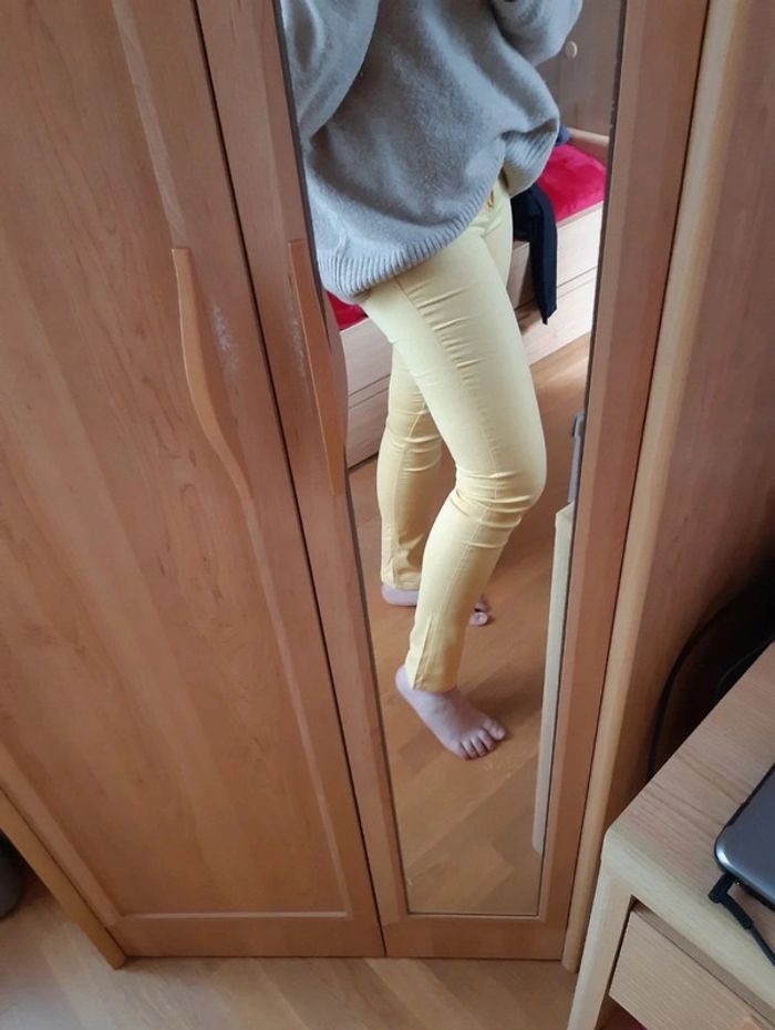 Jeans jaune La Halle