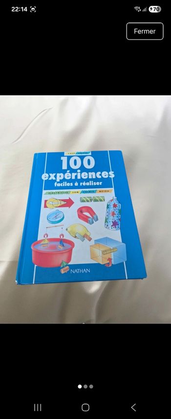 Livre enfant “100 expériences faciles à réaliser” Nathan – éducatif – sciences