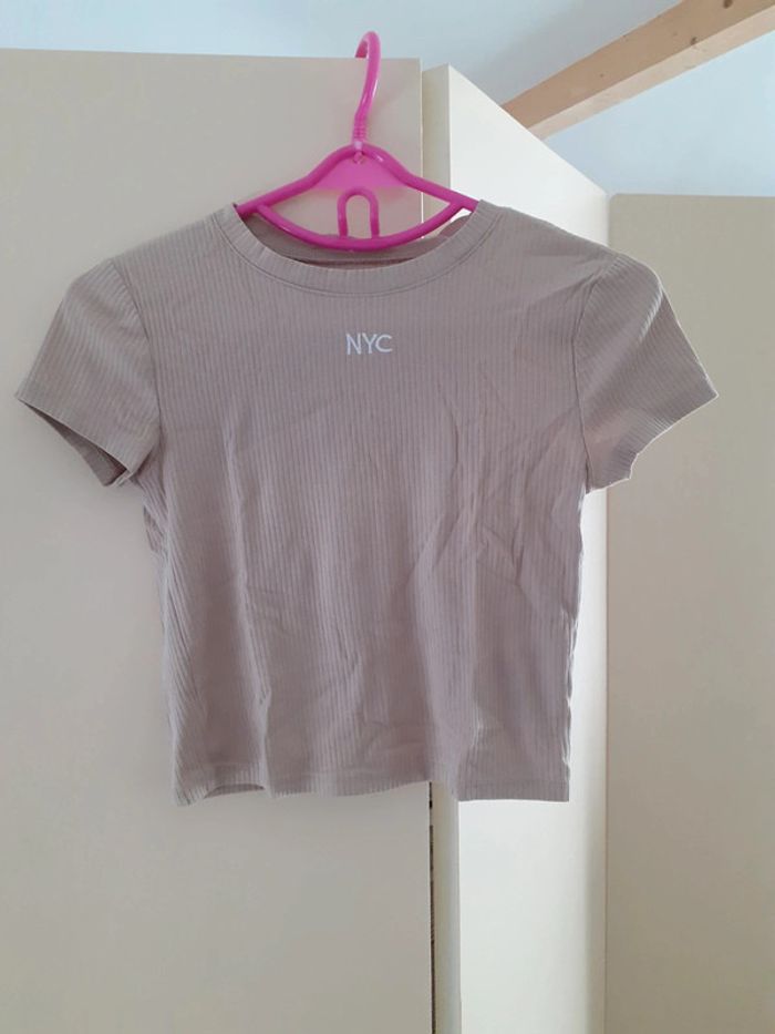 Tee-shirt fille beige