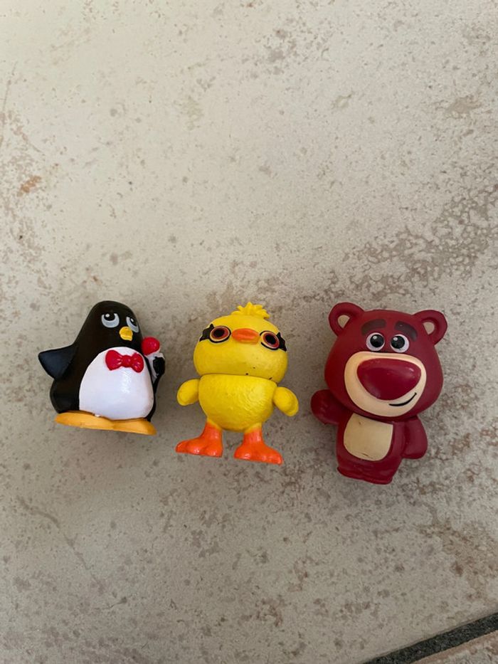 3 figurines Toy Story (Siffli, Duck, Lotso)