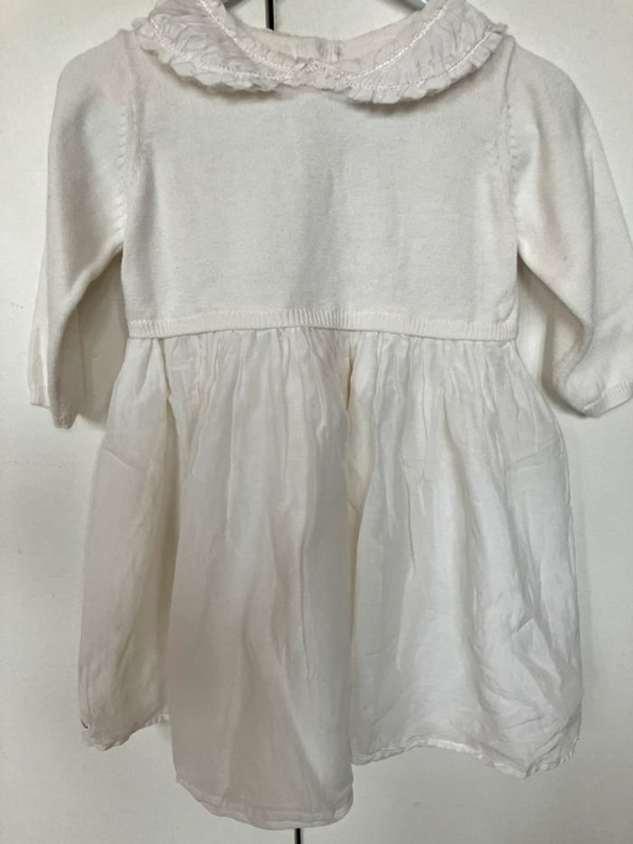 Jolie robe blanche bi-matiere 18mois - photo numéro 2