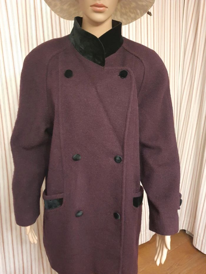 Manteau bordeaux Cristel fr 42 en 70%laine - photo numéro 5