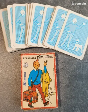 Jeu de 7 familles Tintin vintage