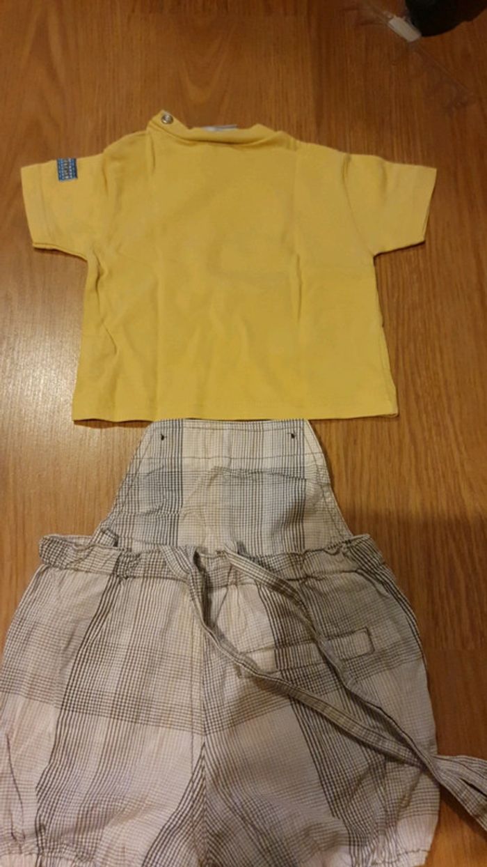 ensemble salopette et tee shirt jaune 6 mois - photo numéro 4