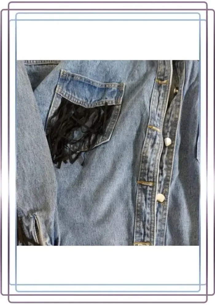 Veste en jean drole de copine paris, taille L, très bon état, - photo numéro 3