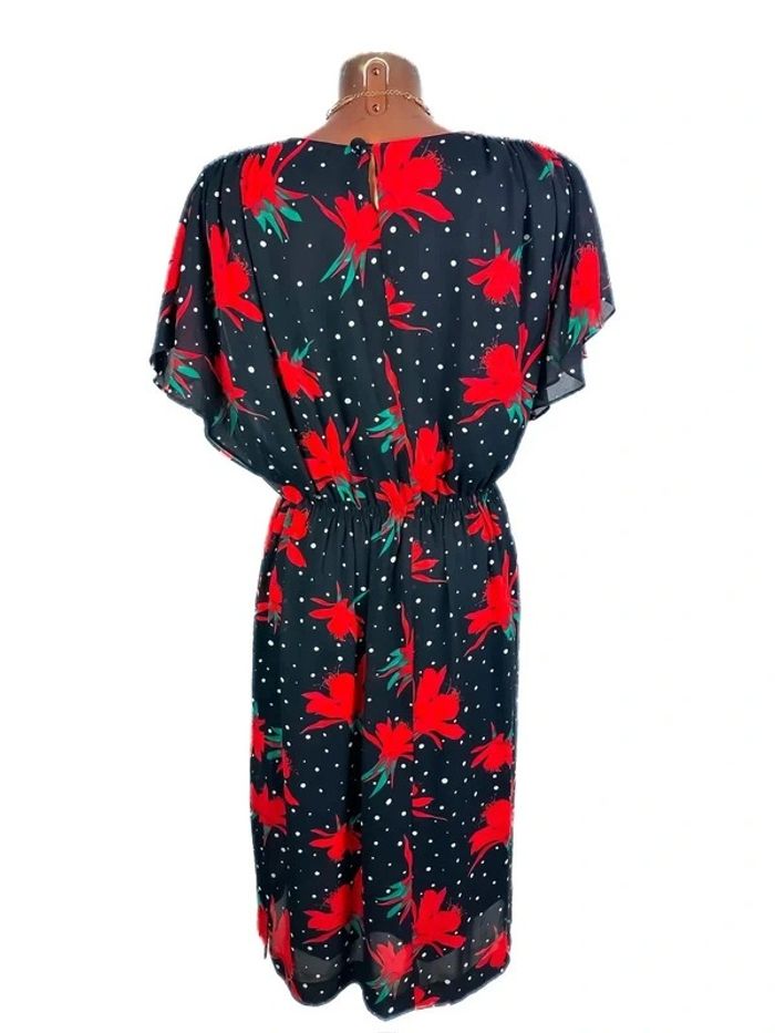 Magnifique robe noire motif fleur - photo numéro 2