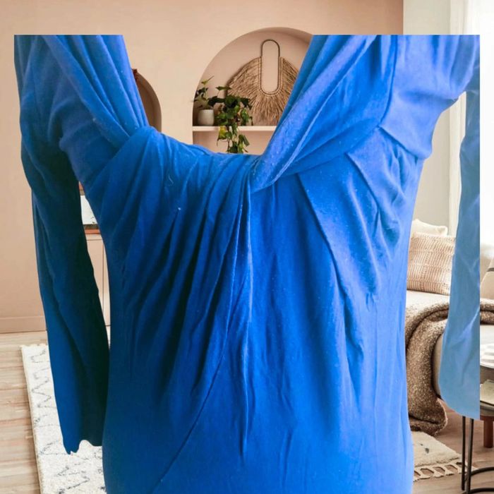 Haut manche 3/4 🌸 bleu rroi 🌸 S - photo numéro 2
