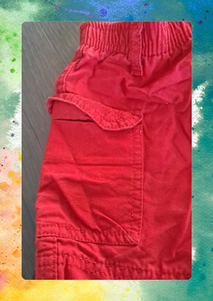 👶 Short rouge Timberland – Taille 6 mois - photo numéro 3