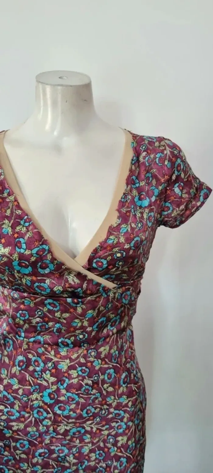 Robe courte fleuri violette bleue RR 36 - photo numéro 2