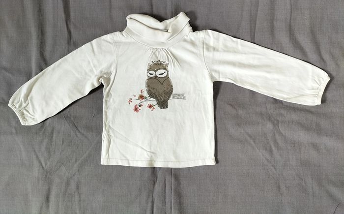 Tshirt col roulé manches longues fille 2 ans