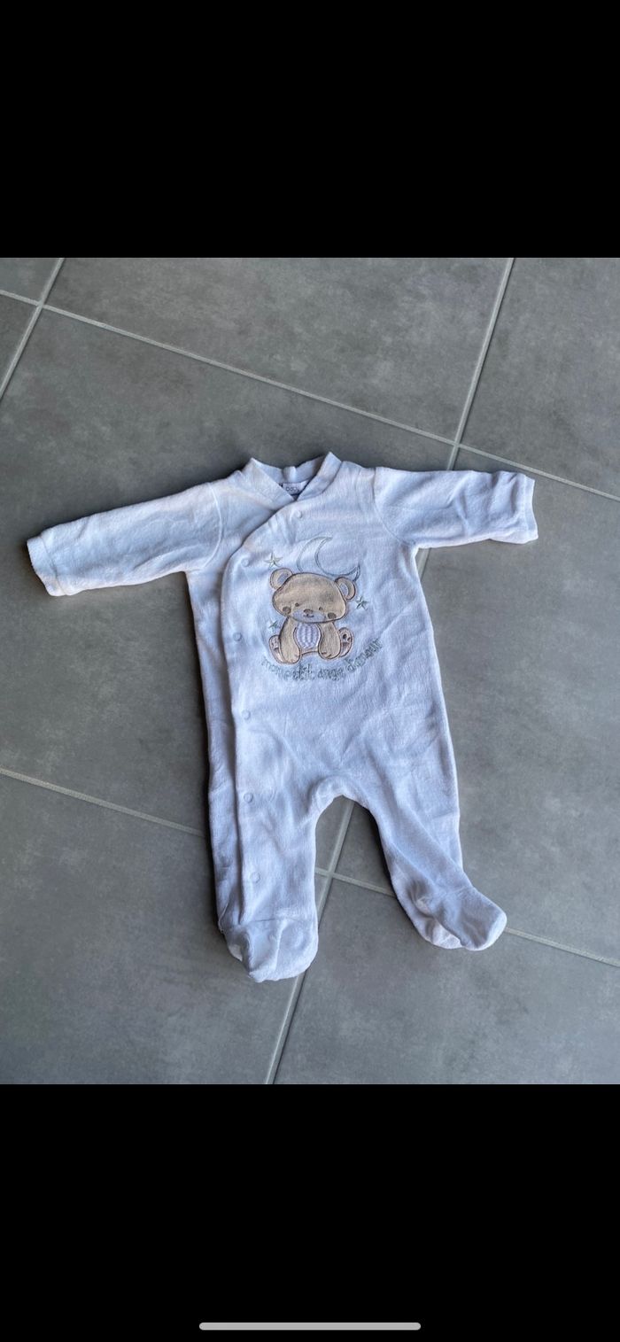 Pyjama velours Ourson mixte 3 mois - photo numéro 2