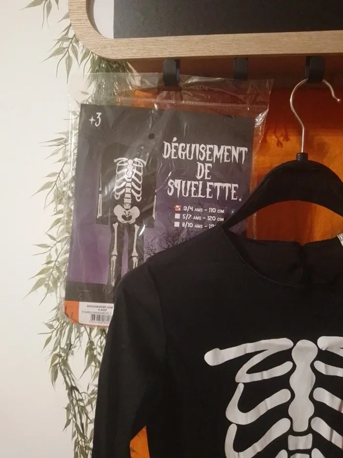 tenue de squelette taille 3/4 ans - 110 cm - photo numéro 2