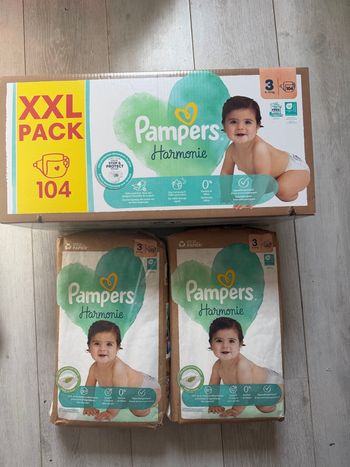 188 couches Pampers harmonie T3