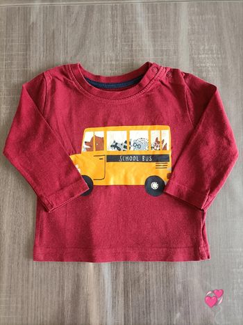 T Shirt manches longues School bus Primark 3-6 mois 68 cm