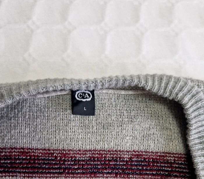 Gilet Homme C&a Gris Vintage Scandinave Cardigan taille L décontracté - photo numéro 7