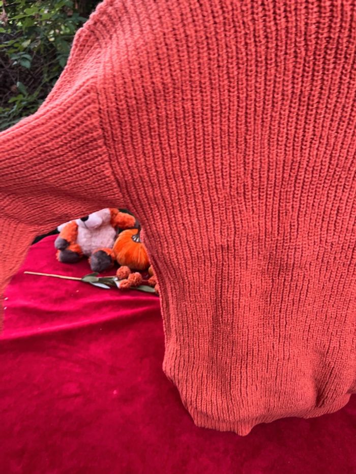 Pull col roulé oversize orange – Taille 2XL ou T 50 / 52 - photo numéro 4
