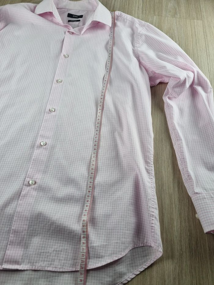 Chemise rose a carreaux Homme Hugo Boss " regular fit " Taille L - photo numéro 4