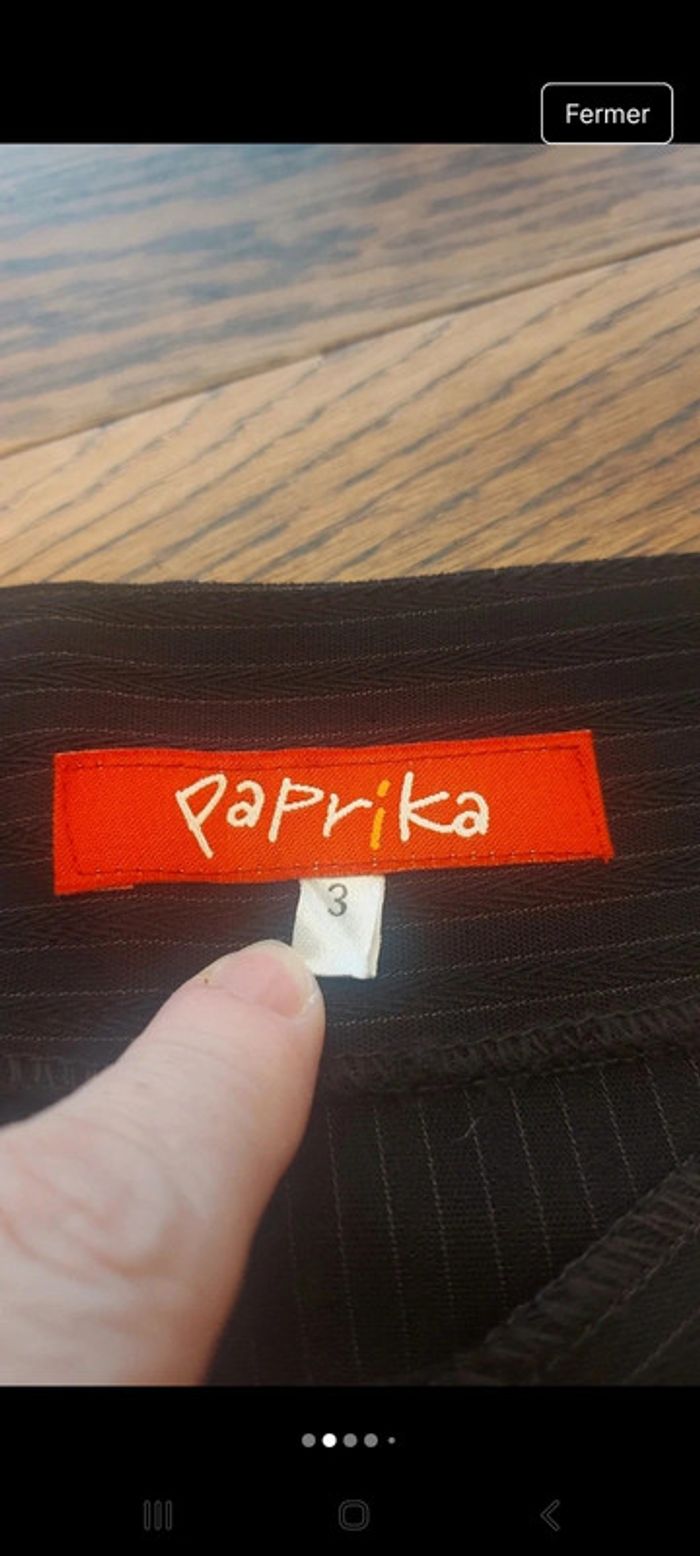 Jupe marron foncé lignée Paprika  t 3 (48) - photo numéro 11