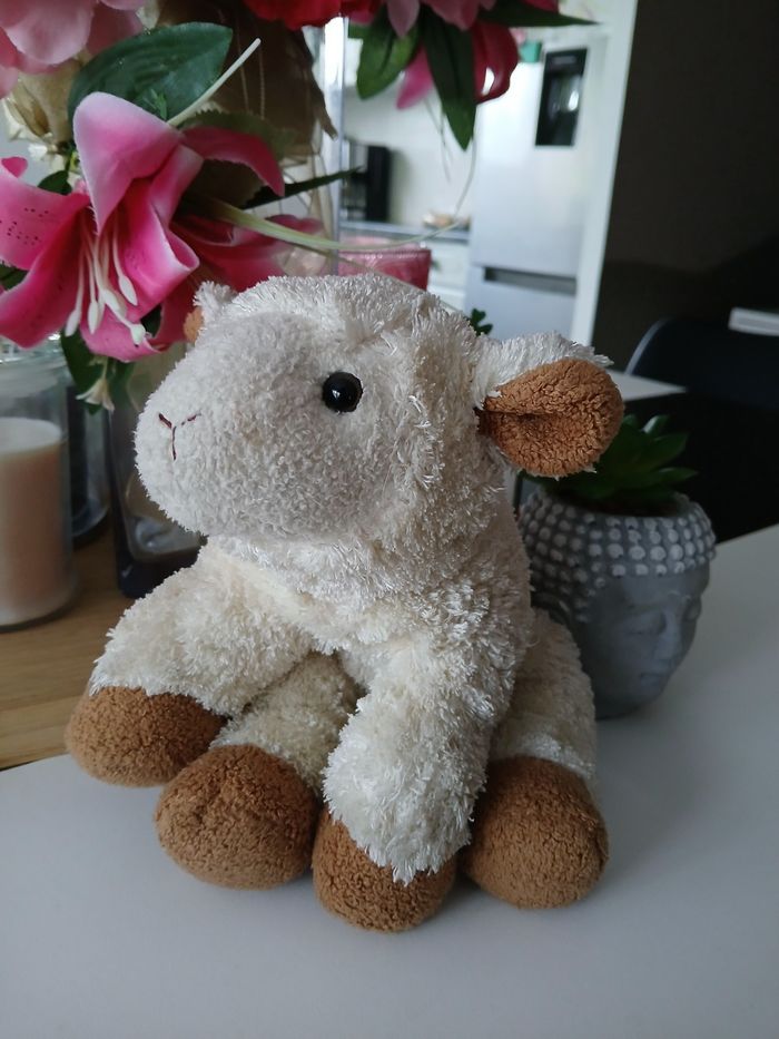 Péluche Mouton beige et marron - photo numéro 4