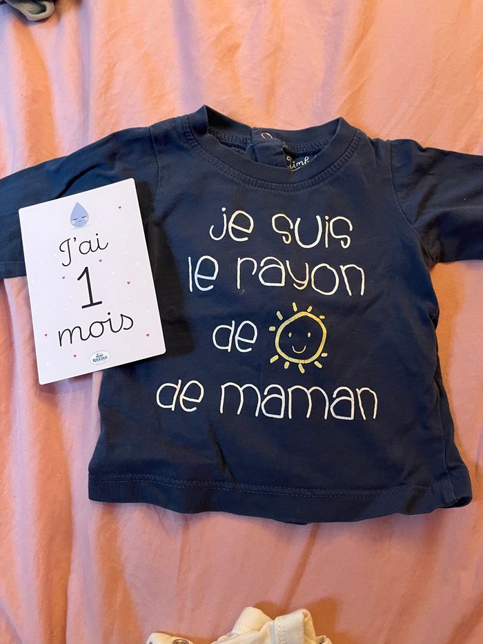 Lot t-shirt manche longue 1 mois - photo numéro 7