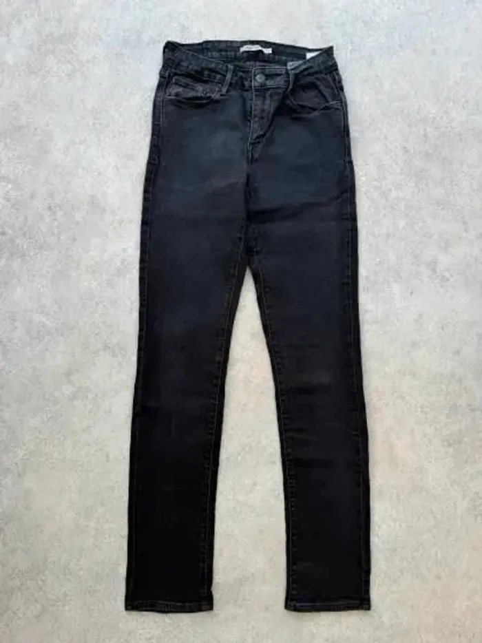 Jeans Levi's Mid Rise Skinny W28 FR38 L32 coupe skinny noir Femme Women pan550b - photo numéro 2