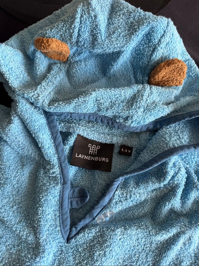 Poncho serviette de bain bleu lion 1-3 ans - photo numéro 3