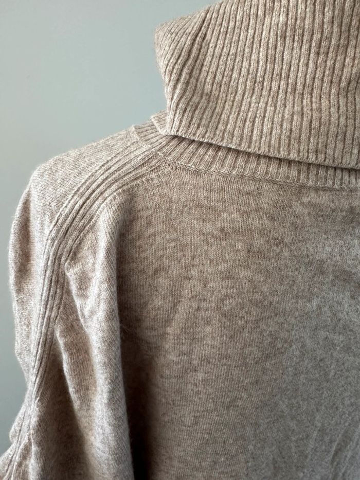 Pull chauve souris poncho beige crème sable cachemire Un Jour Ailleurs UJA T3 40 L - photo numéro 7