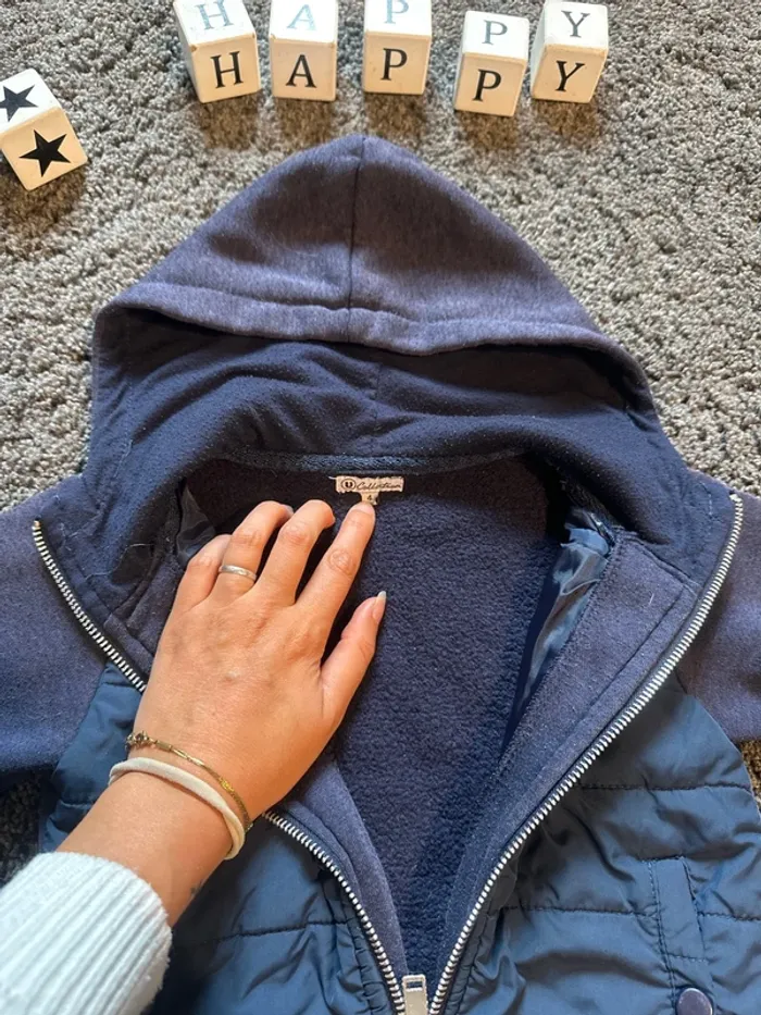 Veste sweat doudoune 4 ans garçon bleu marine U - photo numéro 3