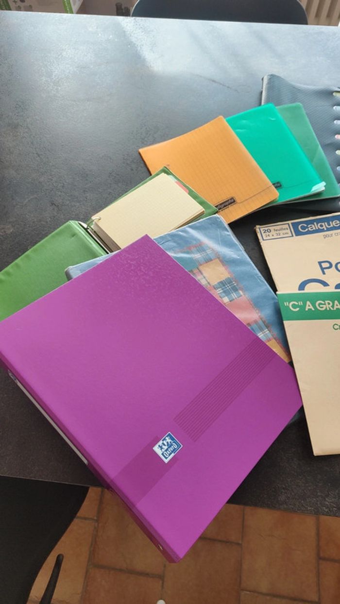 Lot fournitures scolaires
Classeurs, pochettes, canson, cahiers, trousses.. - photo numéro 4