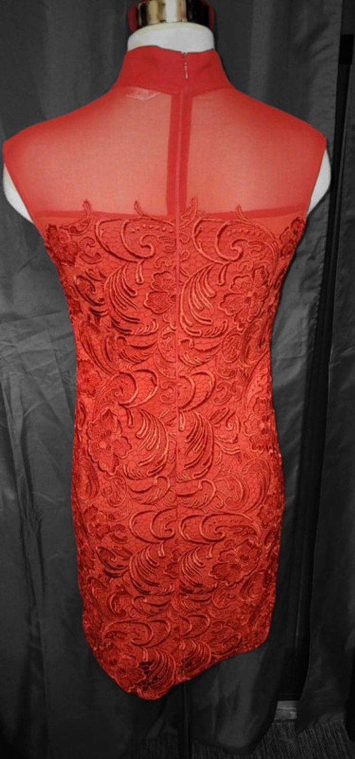 Robe chinoise traditionnelle rouge brodée – Taille M - photo numéro 6