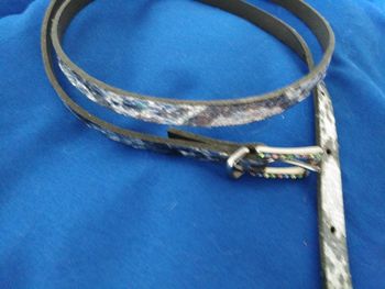 Ceinture argentée irisée et brillants multicolores Vintage