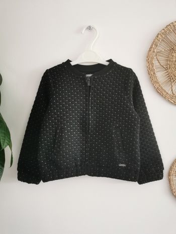 Gilet noir zippé effet matelassé à détails argentés Liberto 4 Ans