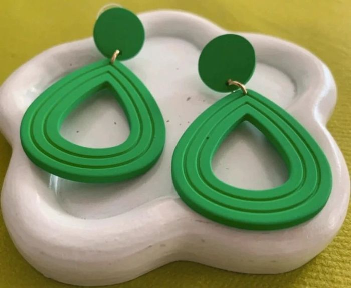 Boucles d’oreilles pendantes goutte d’eau vertes - photo numéro 6